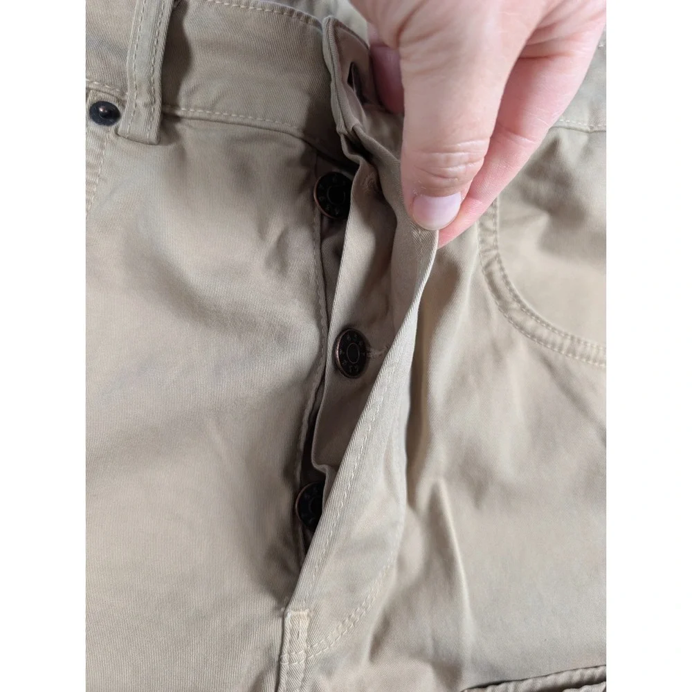 6397 Shorty Chino Pants Unisex 30 Khaki Stretch Casual Button Fly Made In‎ Italy